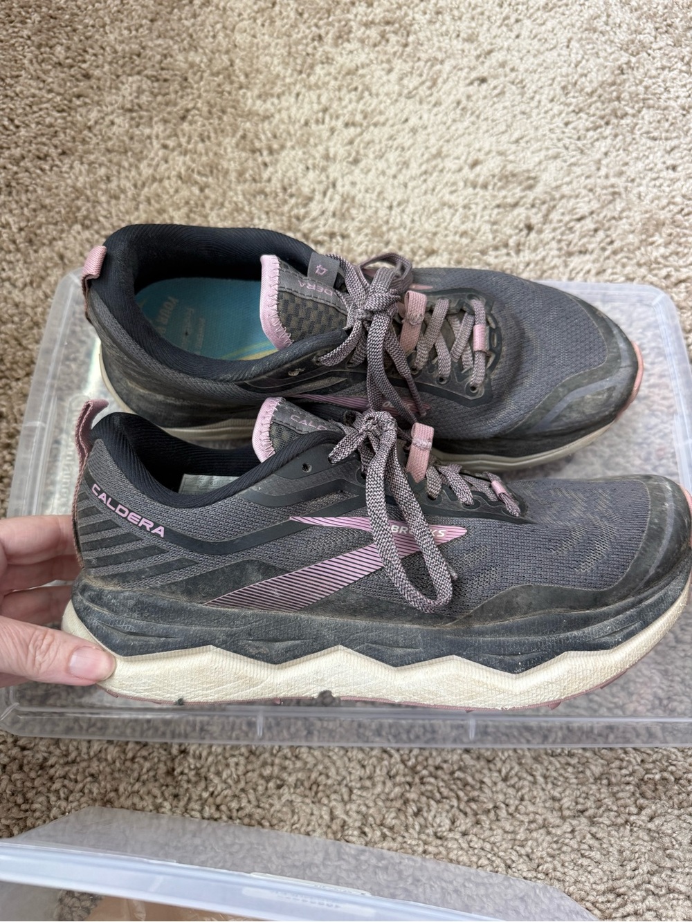 Brooks Caldera 4 Women's Trail Running Shoes in Gray and Purple